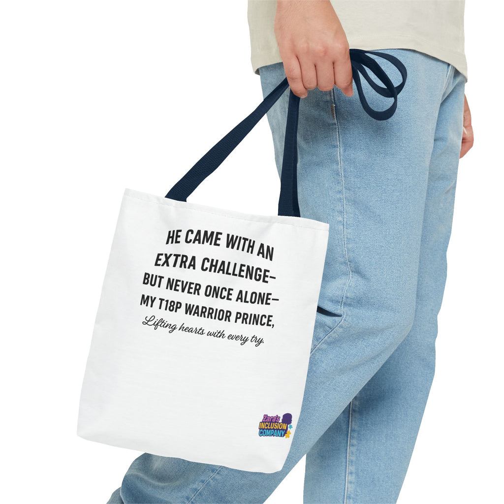 T18P Warrior Prince Quote Tote Bag | Inspirational Awareness Tote